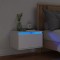 Gossi noptiera montata pe perete cu lumini led, alb