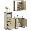 Set mobilier de baie, 3 piese, stejar sonoma, lemn prelucrat