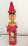 * Pusculita veche vintage din lemn, Pinocchio, Salvadanaro, Italia, 32 cm