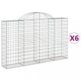 Cumpara ieftin Cosuri gabion arcuite 6 buc, 200x30x120/140 cm, fier galvanizat