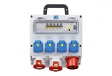 Distribuitor de curent FIXO cu 1 priza 3P+N+E 16A 1 priza 3P+N+E 32A 4 prize schuko 16A IP44 organizare de santier, As Schwabe
