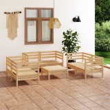 Cumpara ieftin Set mobilier de grădină, 7 piese, lemn masiv de pin