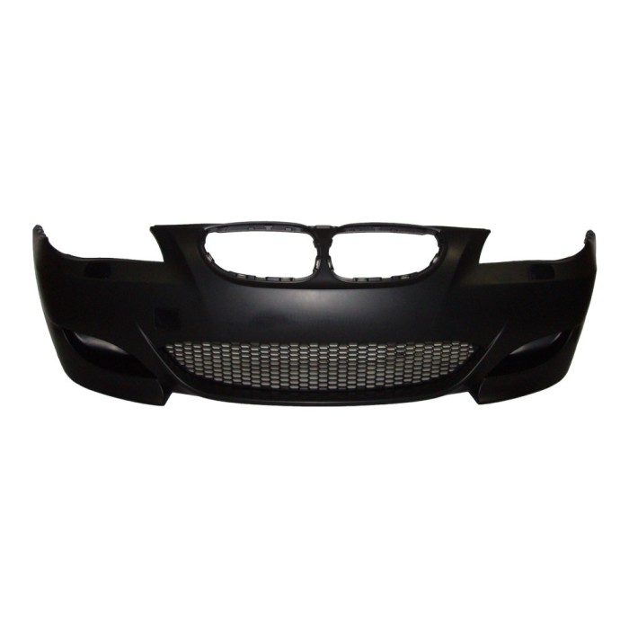 Set bara fata BMW Seria 5 (E60/E61), 06.2003-2007, cu gauri spalator; grunduit, de vopsit; type M5; cu grile inferioare; fara gauri lampa ceata; TUNI