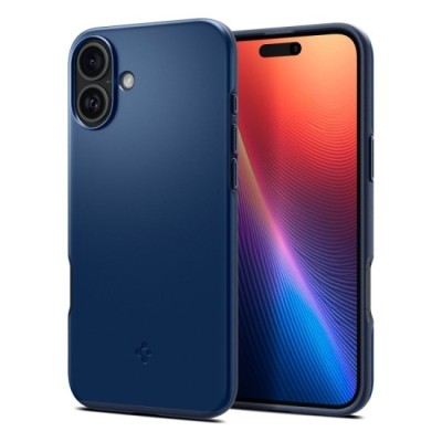 Husa pentru iPhone 16 - Spigen Thin Fit MagSafe - Navy Blue foto