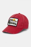 Superdry șapcă de baseball din denim culoarea rosu, cu imprimeu, W9010177A-C2G