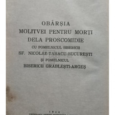 C. Bobulescu - Obarsia molitvei pentru morti dela proscomidie cu pomelincul Bisericii Sf. Nicolae Tabacu Bucuresti si pomelnicul Bisericii Grablesti A