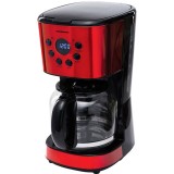 Cafetiera digitala Heinner HCM-D1500RDIX, 900 W, 1.5 L, Timer, Display Led, fara BPA, Rosu/Negru