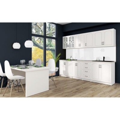 Bucatarie Olea 2.6m MDF Ro, ALB foto
