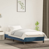 Cadru de pat, albastru &icirc;nchis, 90x190 cm, catifea GartenMobel Dekor, vidaXL