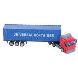 Masina Tir cu container, 1:64, Plastic/Metal, Rosu/Albastru, ATU-089240, Oem