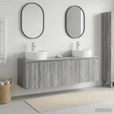 Cumpara ieftin Set dulap baie 3 buc. Sonoma gri 161,5 x 44,5 x 82 cm