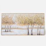 Tablou in Ulei cu Model Pomul Vietii, 122x62 cm, Rama Aurie, CMCLASS