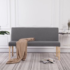 vidaXL Bancă, gri deschis, 139,5 cm, poliester