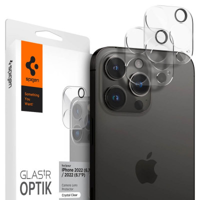 Set 2 Folii de protectie camera Spigen Optik.TR Protector pentru Apple iPhone 14 Pro/14 Pro Max Transparent foto