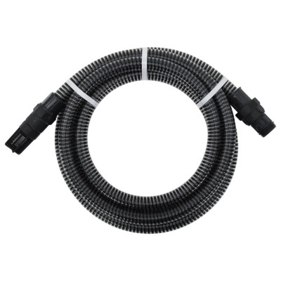 vidaXL Furtun de aspirație cu racorduri din PVC, negru 1&amp;quot; 10 m, PVC foto