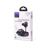 Incarcator Auto Joyroom JR-CL05 (78W), 5 Porturi (2x USB-C PD, 3x USB-A QC 3.0) + Cablu, Negru