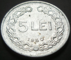 Moneda ISTORICA 5 LEI - ROMANIA, anul 1950 *cod 5078 - UZATA foto