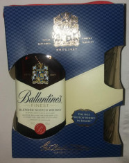 BALLANTINES WHISKY - 40% - 700 ML SET CU 2 PAHARE CADOU foto