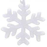 Ornament Brad Crăciun, Model Fulg, Culoare Alb, Material Spumă, Dimensiuni 17x17x1 cm, Oem