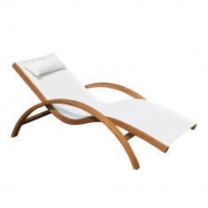 Sezlong Scaun Relax Outsunny, Lemn 165x72x70cm | Aosom RO