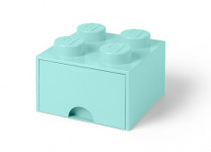 Cutie depozitare LEGO 2x2 cu sertar Aqua 40051742 foto