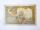 Franța 10 Francs 1942,bancnotă uzată/deteriorată,vedeți imaginile