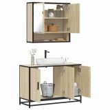 vidaXL Set mobilier de baie, 2 piese, stejar sonoma, lemn prelucrat 3300921