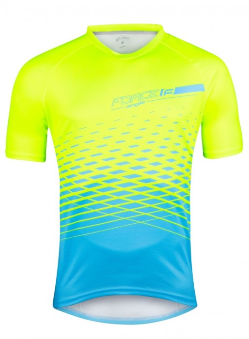 Tricou maneca scurta Force MTB Angle, albastru/fluo, L Ultimate FactoryBikes