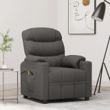 vidaXL Fotoliu de masaj electric rabatabil, gri &icirc;nchis, textil