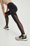 Reebok leggins de antrenament Lux Perform femei, culoarea negru, neted