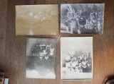 LOT 4 FOTOGRAFII , 1909 * GRUPURI DE CALATORI, FEMEI SI BARBATI, IMBRACATI DE EPOCA