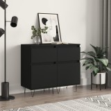 VidaXL Servante, 2 buc., negru, 40x35x70 cm, lemn prelucrat