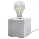 Lampă De Birou Ariz Gri Beton 1 Bec Pătrat Industrial De Interior