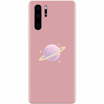 Husa silicon pentru Huawei P30 Pro, Saturn On Pink foto