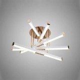 Lustra LED cu telecomanda CORA, Liniara, 120W, lumina Rece/Calda/Neutra, Dimabila, Auriu Lucios