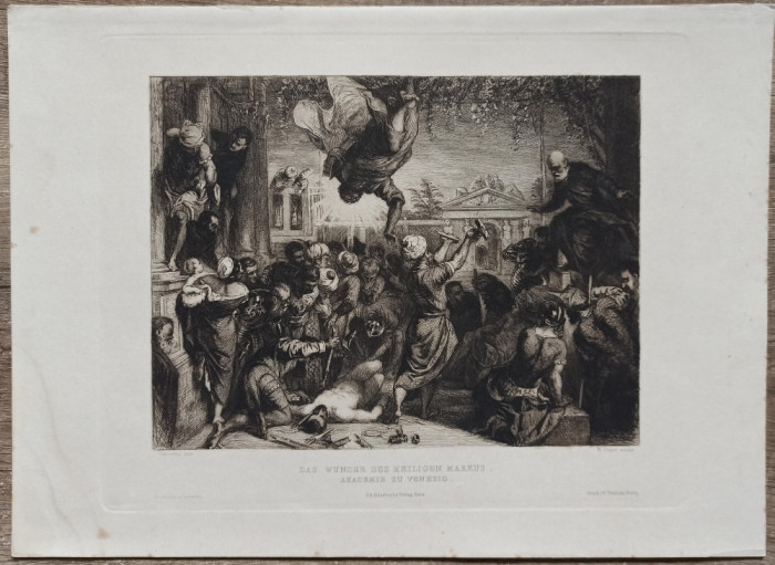 Minunea Sfantului Marcu, pictura Tintoretto// gravura