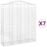 Cumpara ieftin Cosuri gabion arcuite, 7 buc, 200x50x220/240cm, fier galvanizat