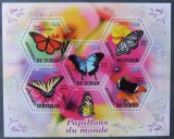 R.DU TCHAD - FLUTURI, -2011, 1 M/SH, NEOBLIT.MNH** - EP 003, Africa, Fauna