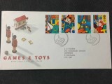 Anglia 1989 - Europa jucarii, serie pe FDC