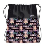 Rucsac cu snur pentru copii St. Majewski St. Right Colour Anime, 43 cm, negru