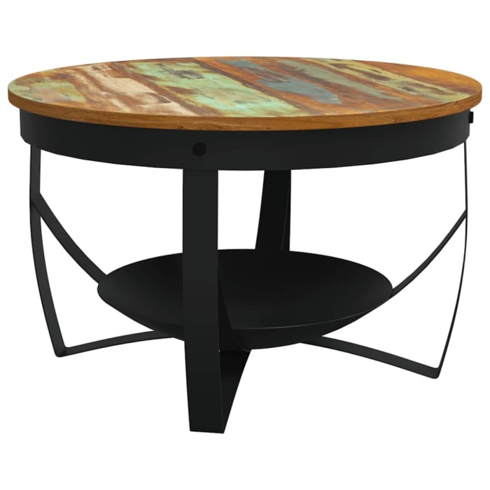 vidaXL Măsuță de cafea, &Oslash;68x43 cm, lemn masiv reciclat