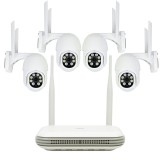 Kit supraveghere video wireless PNI House WiFi800 NVR si 4 camere PNI IP840 de exterior, 8MP, 4K, IP65