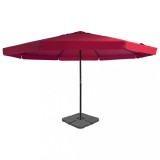vidaXL Umbrelă de soare de grădină, bază portabilă, roșu 276325