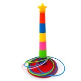 Joc de indemanare pentru copii, turn si inele, multicolor, 18x37 cm, Oem