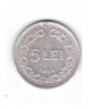 Moneda 5 lei 1948, stare buna, curata, mica urma de tragere de la matrita, Aluminiu