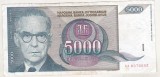 bnk bn Iugoslavia 5000 dinari 1992 circulata