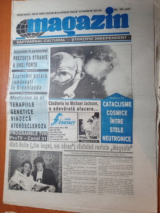 ziarul magazin 20 aprilie 1995-art despre michael jackson,stalone si m.douglas