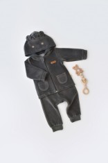 Set Ursulet BabyCosy , Bluzita cu Fermoar, Gluga si Pantaloni Lungi, Antracit, 18-24 luni 92, Gri, 18-24 luni foto