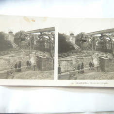 FOTOGRAFIE STEREOSCOPICA ,1903 - Cale Ferata suspendata in Dresda din 1901