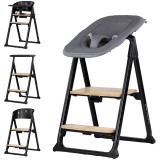 Cumpara ieftin Scaun de masa Chipolino Quatro 4 in 1 charcoal